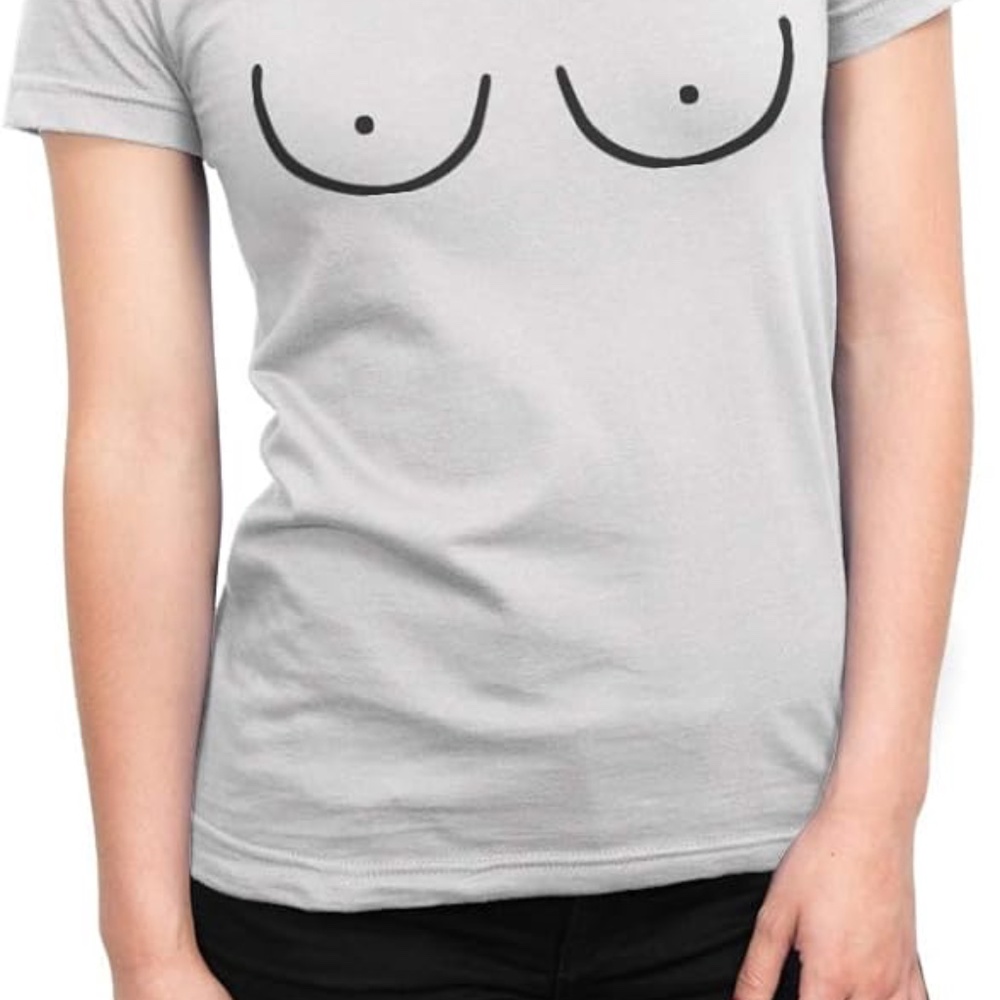 White Graphic bra/boob T-Shirt